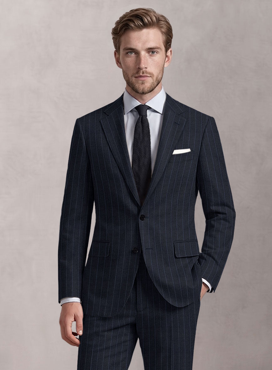 Loro Piana Suitmate Indigo Blue Stripe Jacket - StudioSuits