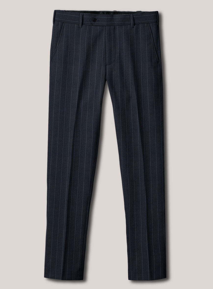 Loro Piana Suitmate Indigo Blue Stripe Pants - StudioSuits