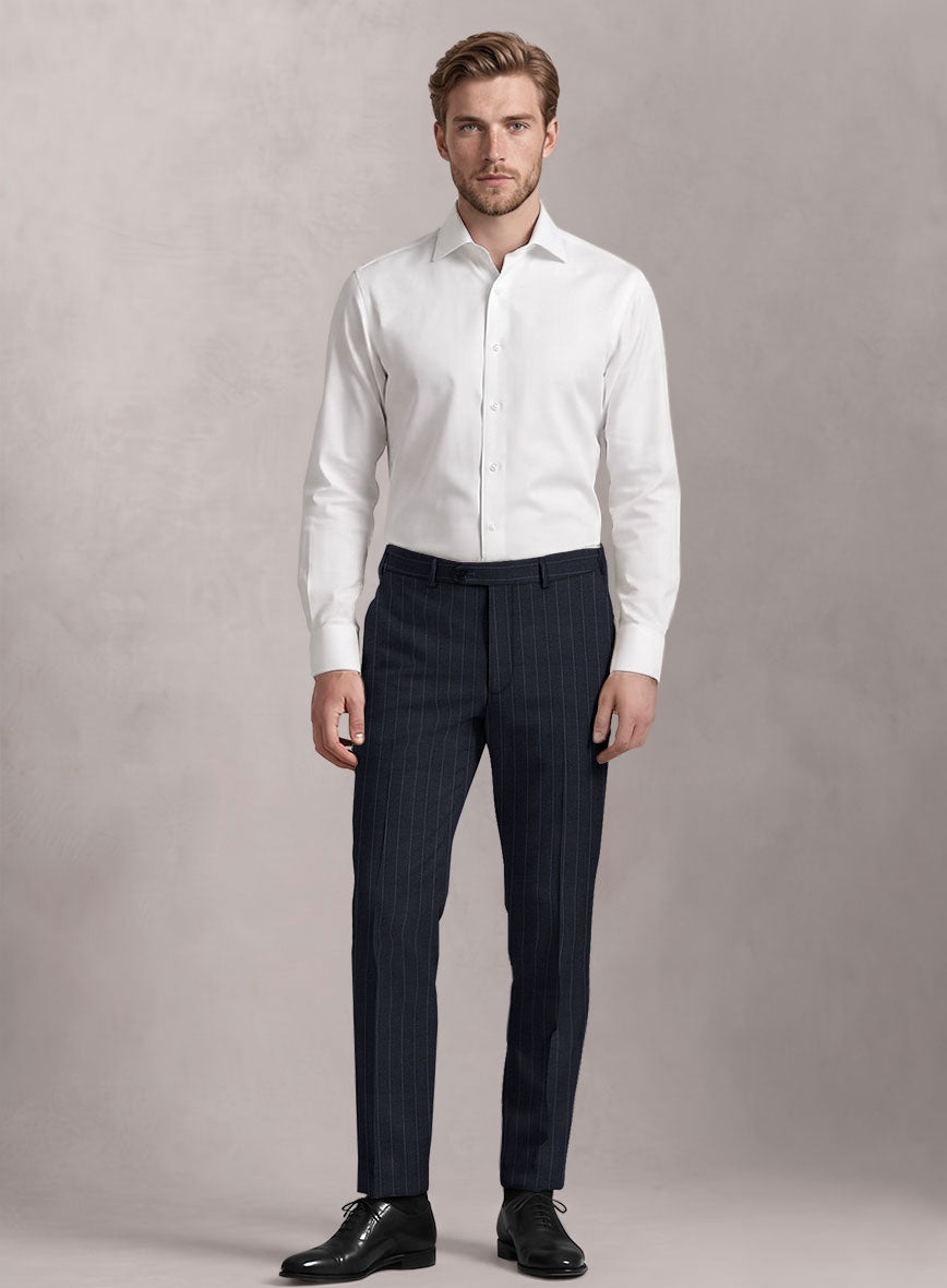 Loro Piana Suitmate Indigo Blue Stripe Suit - StudioSuits