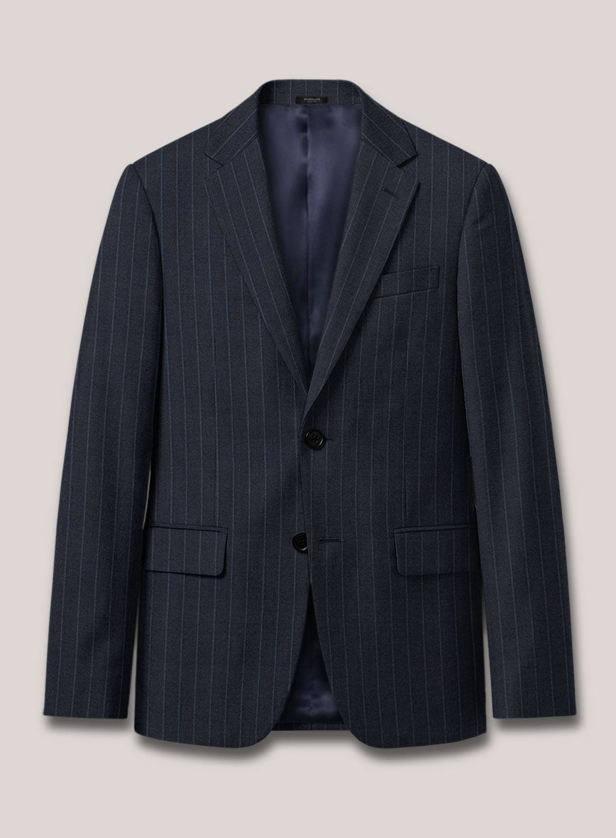 Loro Piana Suitmate Indigo Blue Stripe Jacket - StudioSuits