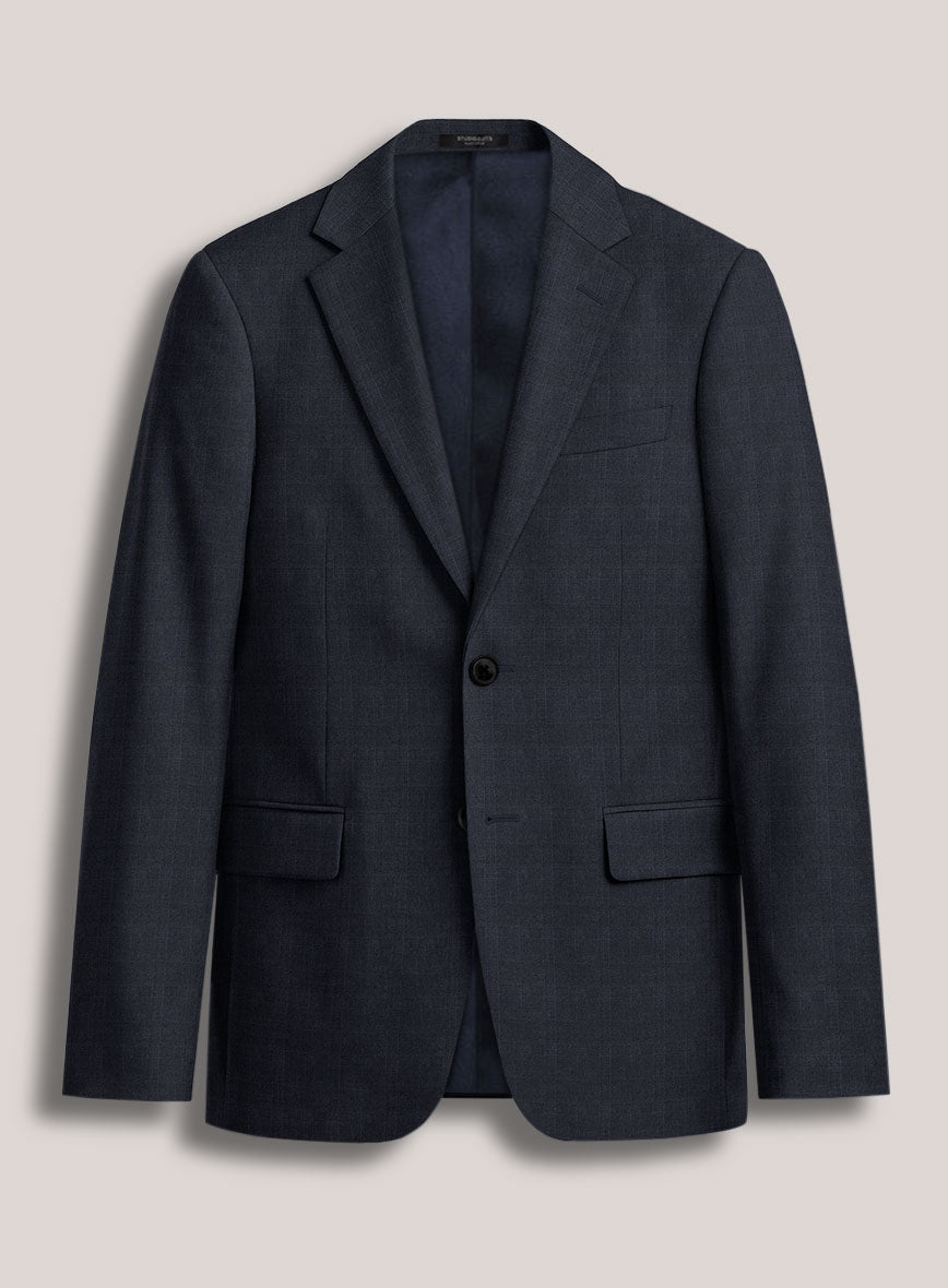 Loro Piana Suitmate Navy Blue Check Jacket - StudioSuits