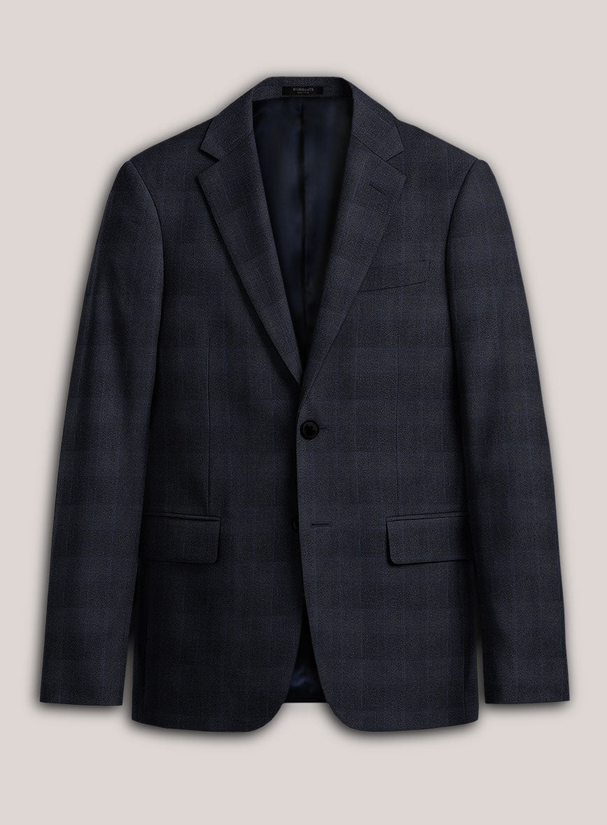 Loro Piana Suitmate Navy Blue Tartan Jacket - StudioSuits