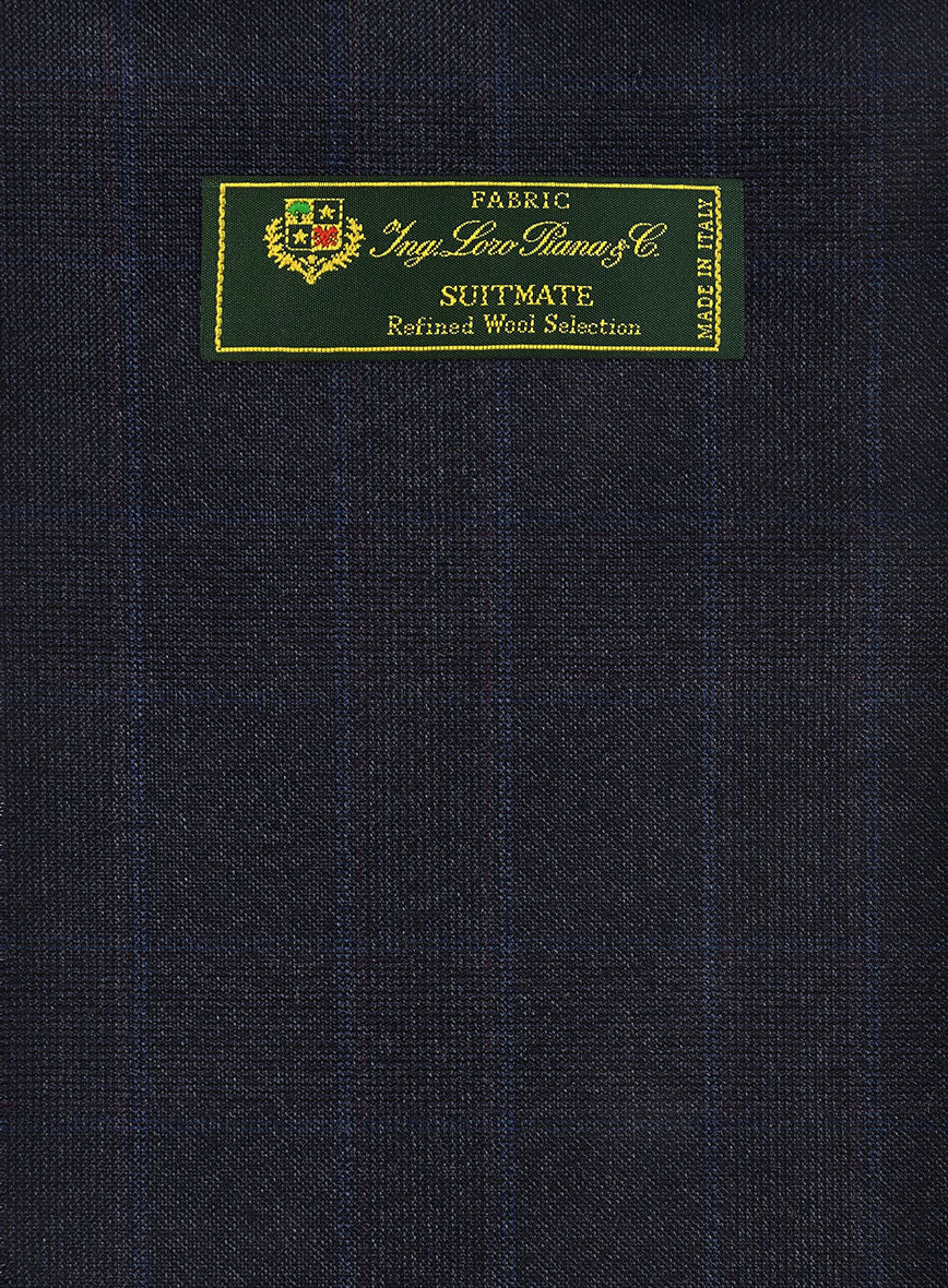 Loro Piana Suitmate Navy Blue Tartan Pants - StudioSuits