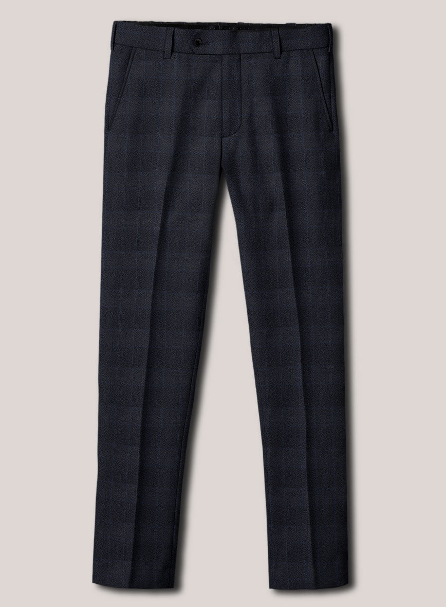 Loro Piana Suitmate Navy Blue Tartan Pants - StudioSuits