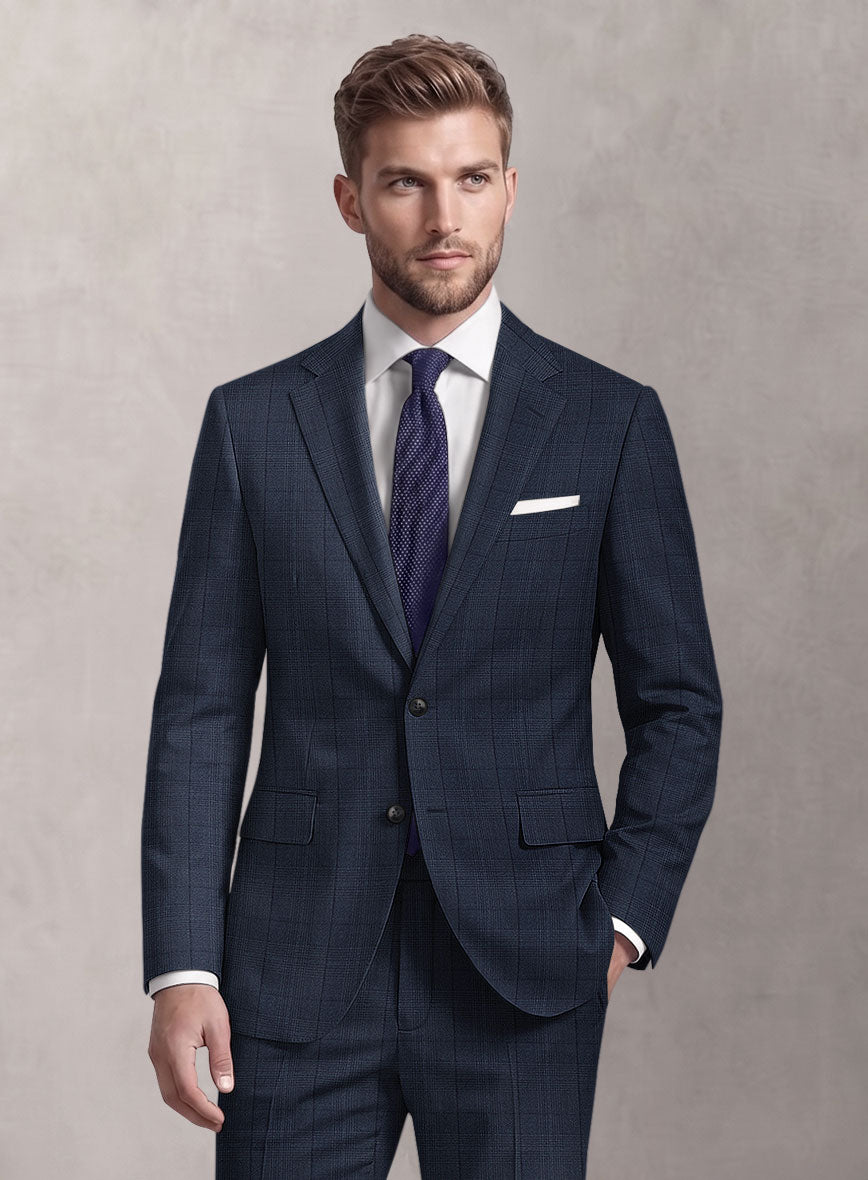Loro Piana Suitmate Oxford Blue Check Suit - StudioSuits
