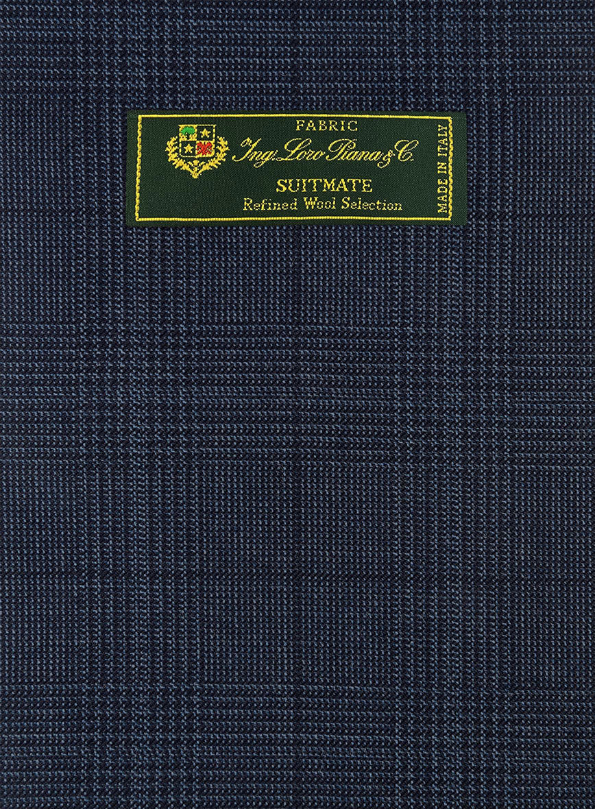 Loro Piana Suitmate Oxford Blue Check Pants - StudioSuits