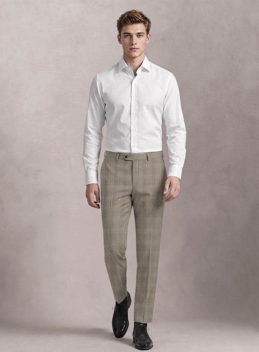 Loro Piana Suitmate Sandstone Tartan Pants - StudioSuits