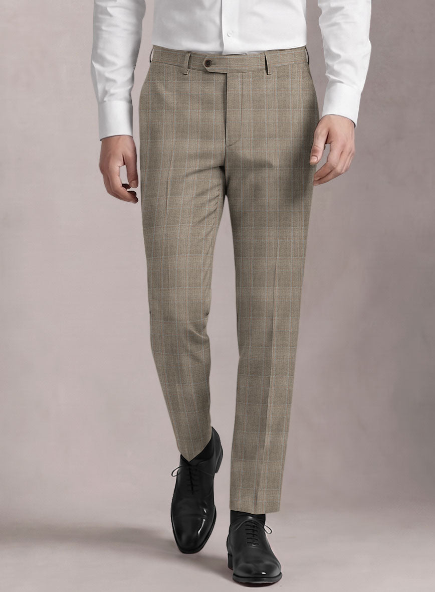 Loro Piana Suitmate Sandstone Tartan Pants - StudioSuits