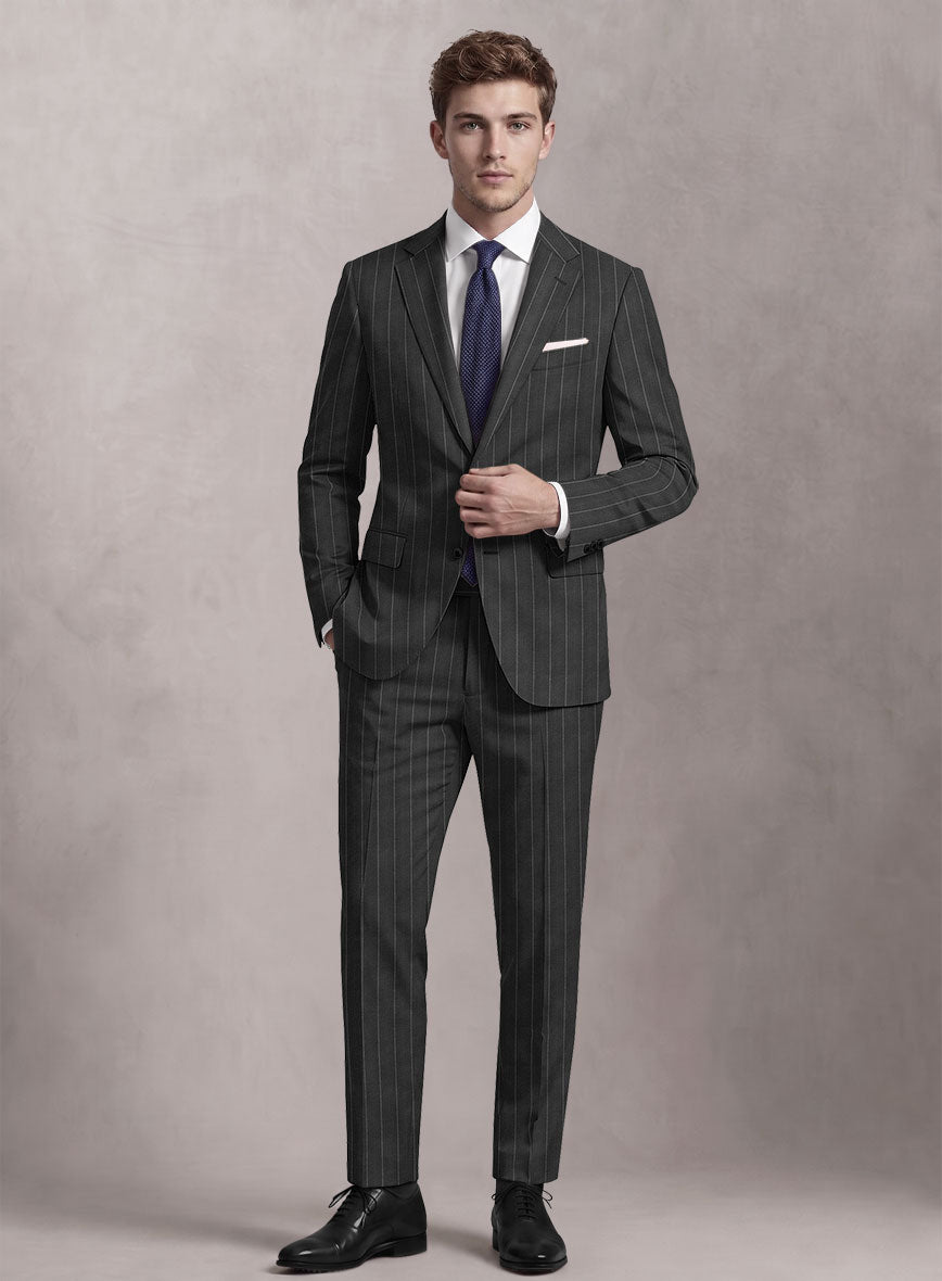 Loro Piana Suitmate Slate Gray Stripe Suit - StudioSuits