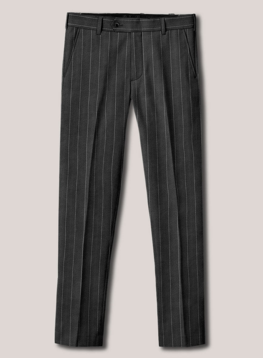 Loro Piana Suitmate Slate Gray Stripe Pants - StudioSuits