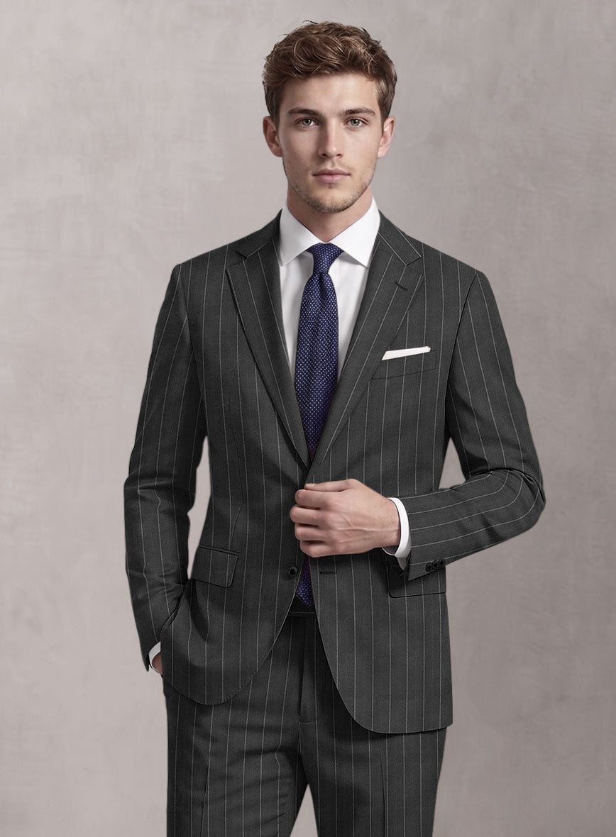 Loro Piana Suitmate Slate Gray Stripe Suit - StudioSuits