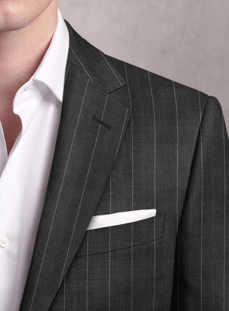 Loro Piana Suitmate Slate Gray Stripe Suit - StudioSuits