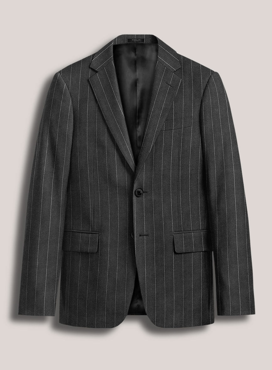 Loro Piana Suitmate Slate Gray Stripe Jacket - StudioSuits