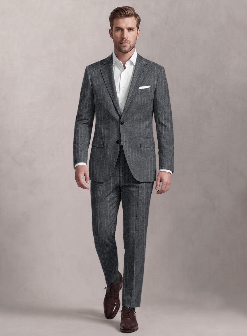 Loro Piana Suitmate Steel Gray Stripe Suit - StudioSuits