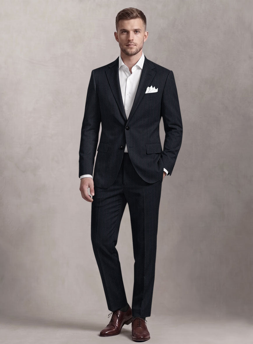 Loro Piana Suitmate Stripe Blue Suit - StudioSuits