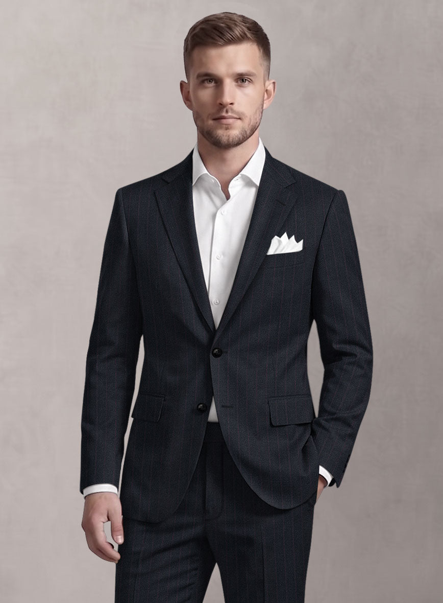 Loro Piana Suitmate Stripe Blue Jacket - StudioSuits