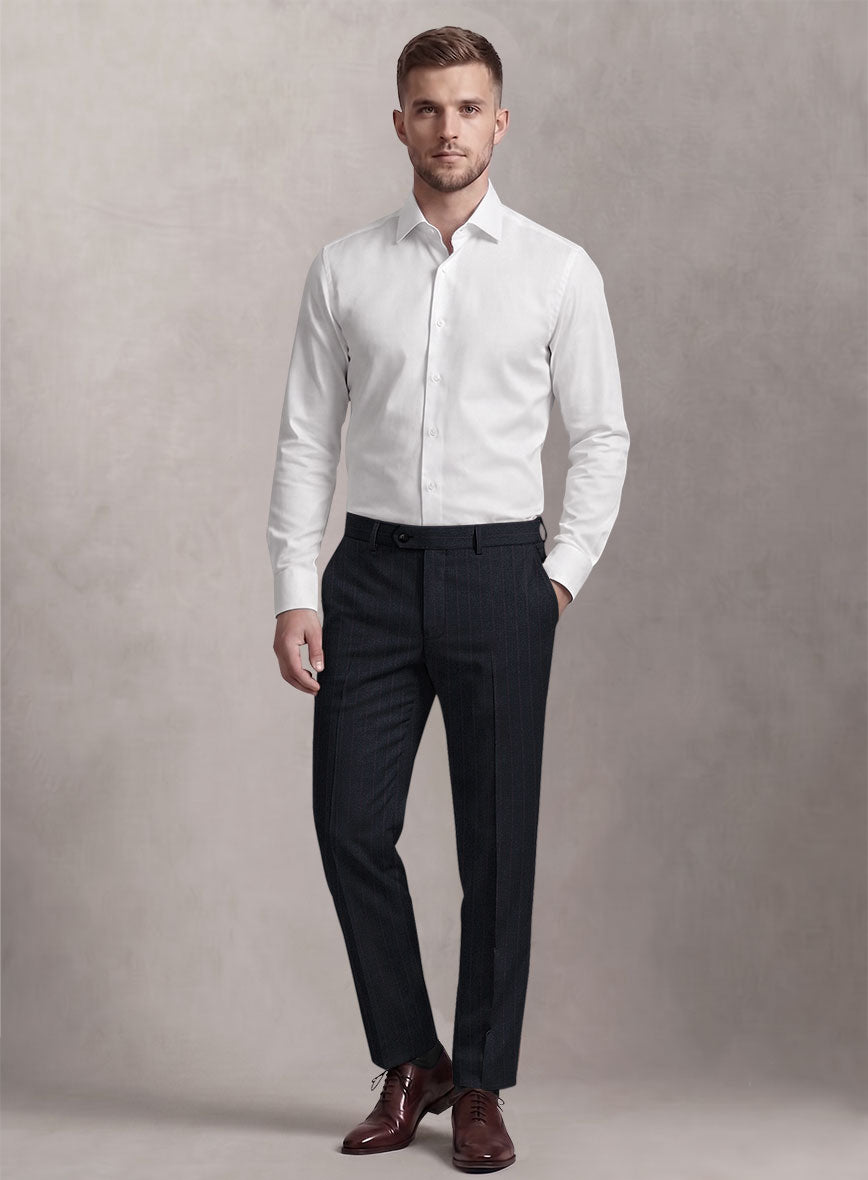 Loro Piana Suitmate Stripe Blue Pants - StudioSuits