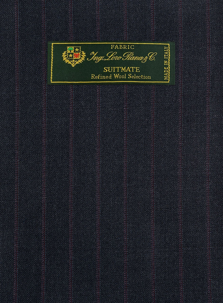 Loro Piana Suitmate Stripe Blue Pants - StudioSuits
