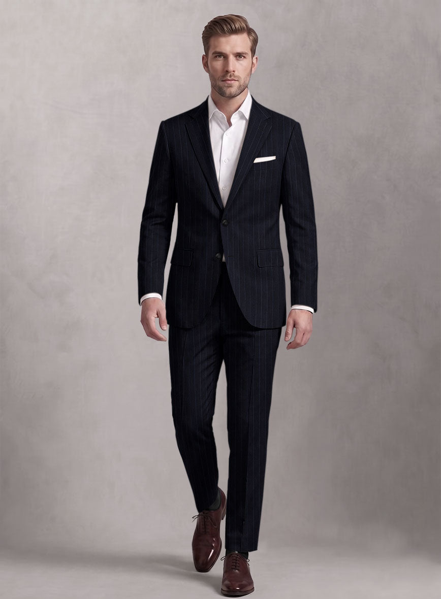 Loro Piana Suitmate Stripe Dark Blue Suit - StudioSuits