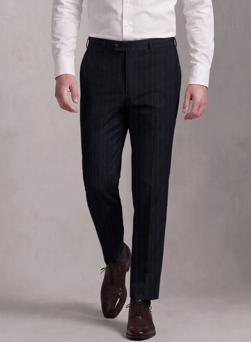 Loro Piana Suitmate Stripe Dark Blue Pants - StudioSuits