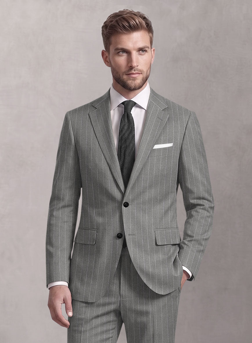 Loro Piana Suitmate Stripe Gray Suit - StudioSuits