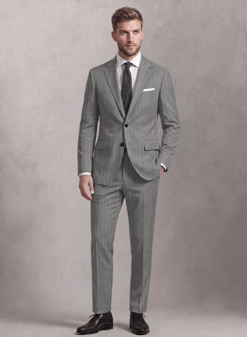 Loro Piana Suitmate Stripe Gray Suit - StudioSuits
