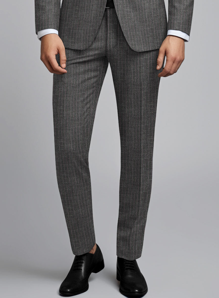 パンツ LORO PIANA GREY SILK PANTS Loro Piana Light Grey Wool & Elastane Twill Trousers