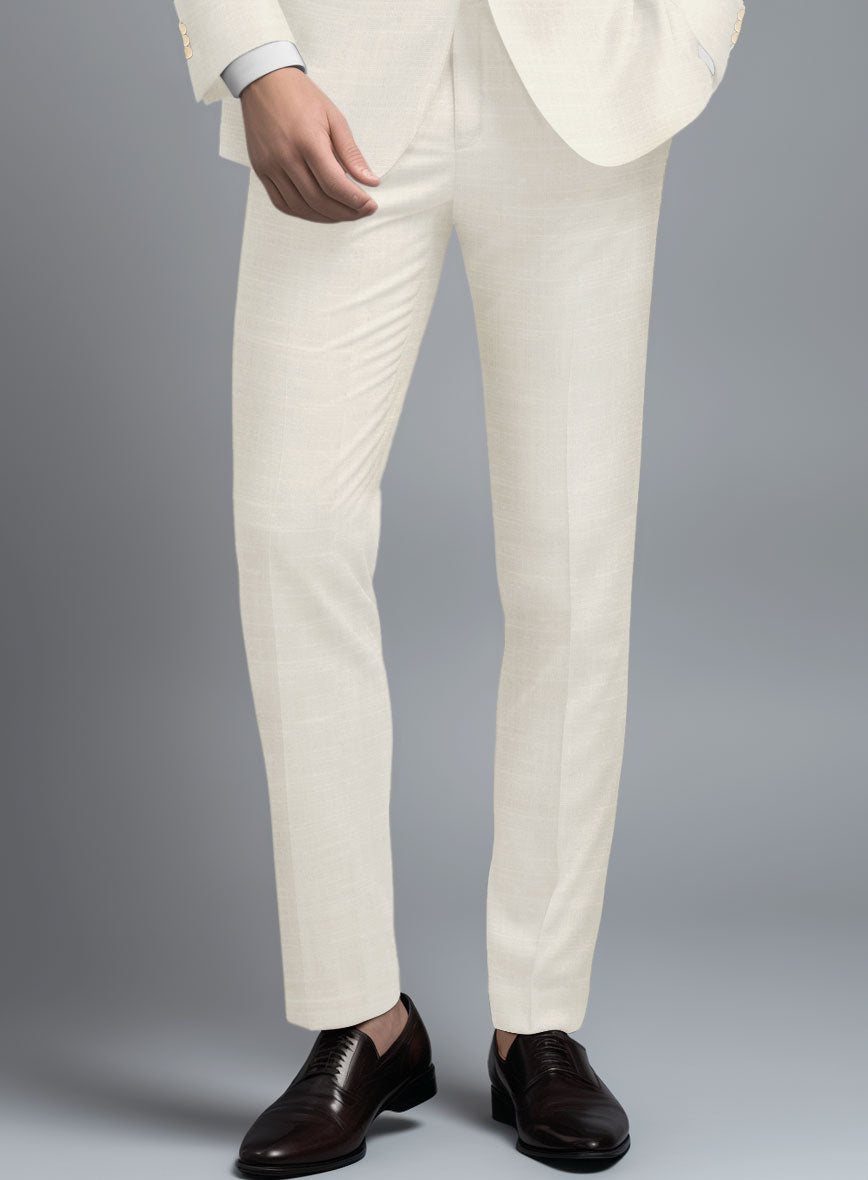 Loro Piana Bianchi Wool Silk Linen Pants - StudioSuits