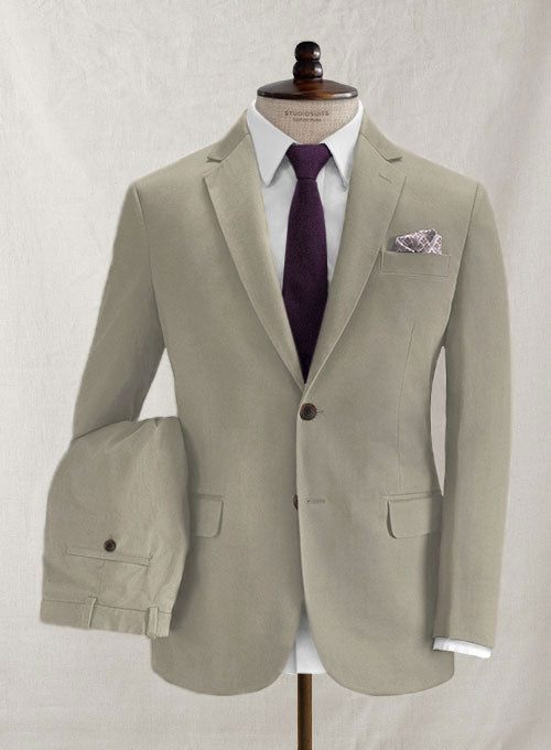 Loro Piana Dark Beige Cotton Suit - StudioSuits