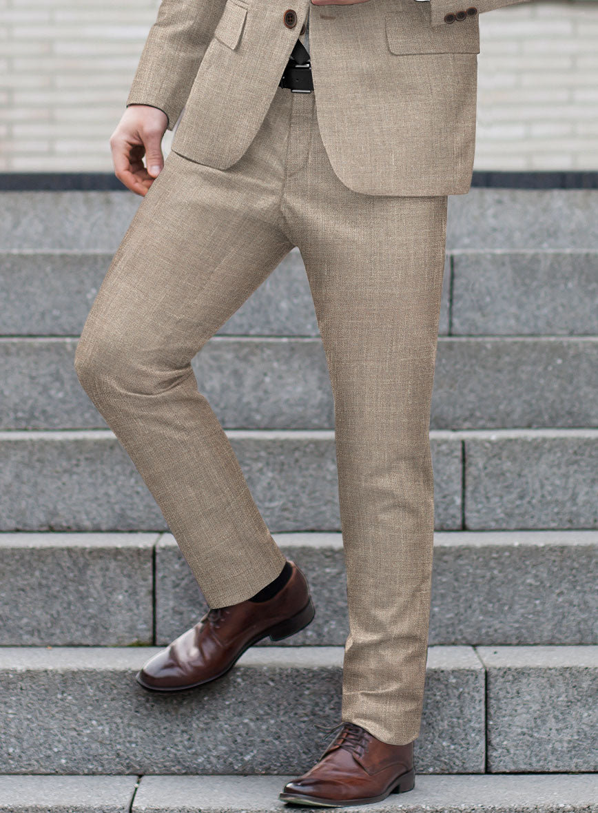20105✨️Loro Piana ウール スラックス ベージュ 46 Loro Piana Falcone Wool Silk Linen Suit – StudioSuits