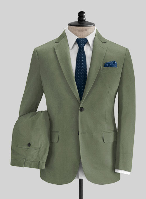 Loro Piana Green Cotton Suit - StudioSuits