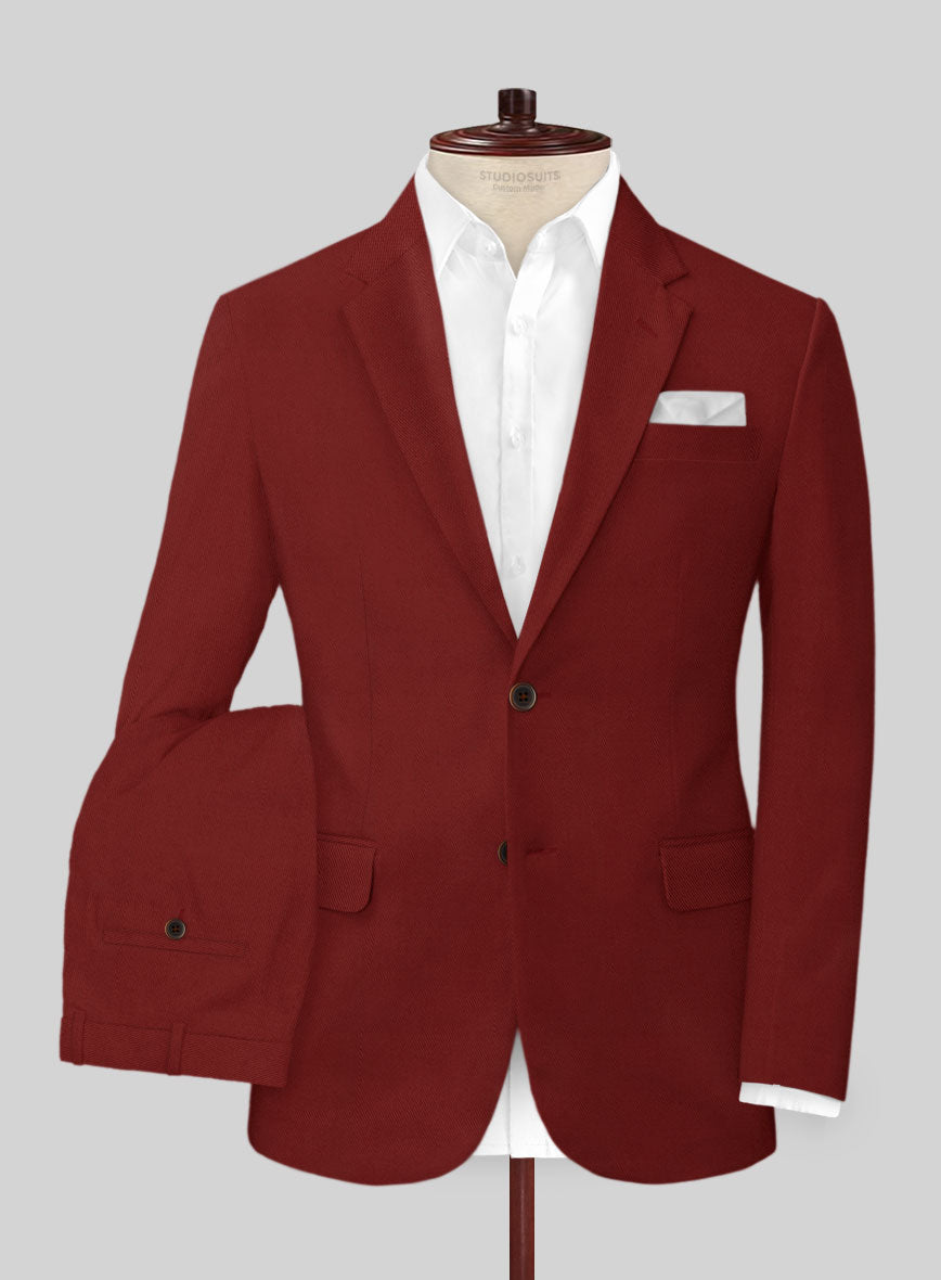 Loro Piana Red Cotton Suit - StudioSuits