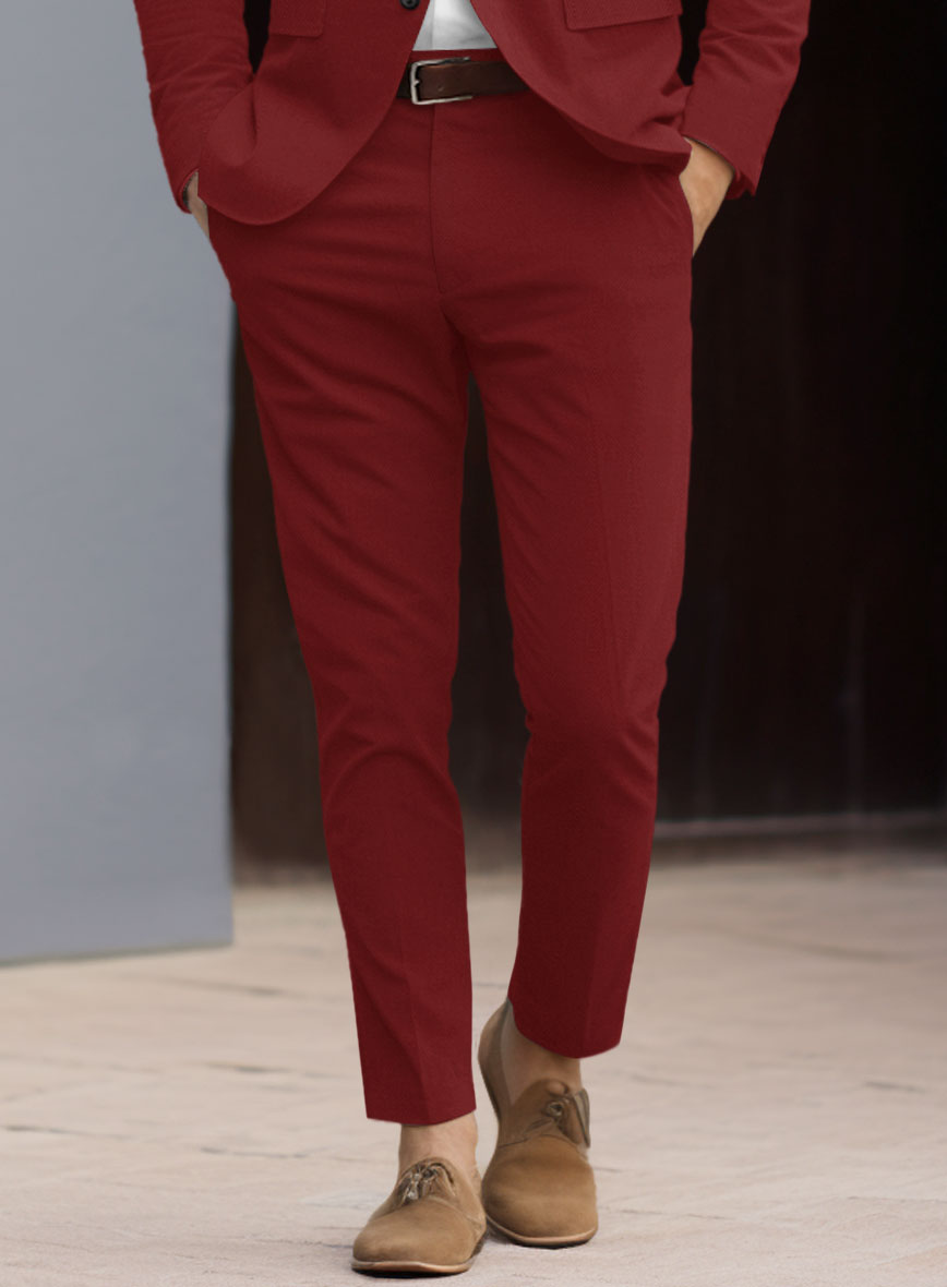 Loro Piana Red Cotton Suit - StudioSuits