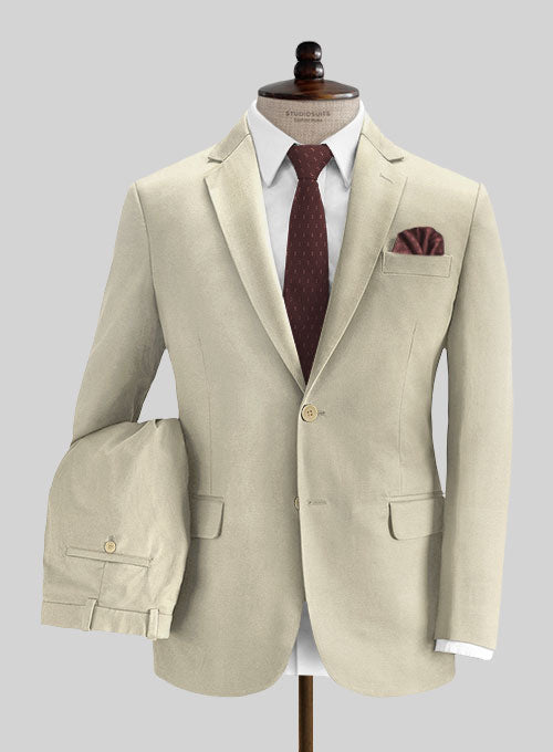 Loro Piana Sand Beige Cotton Suit - StudioSuits