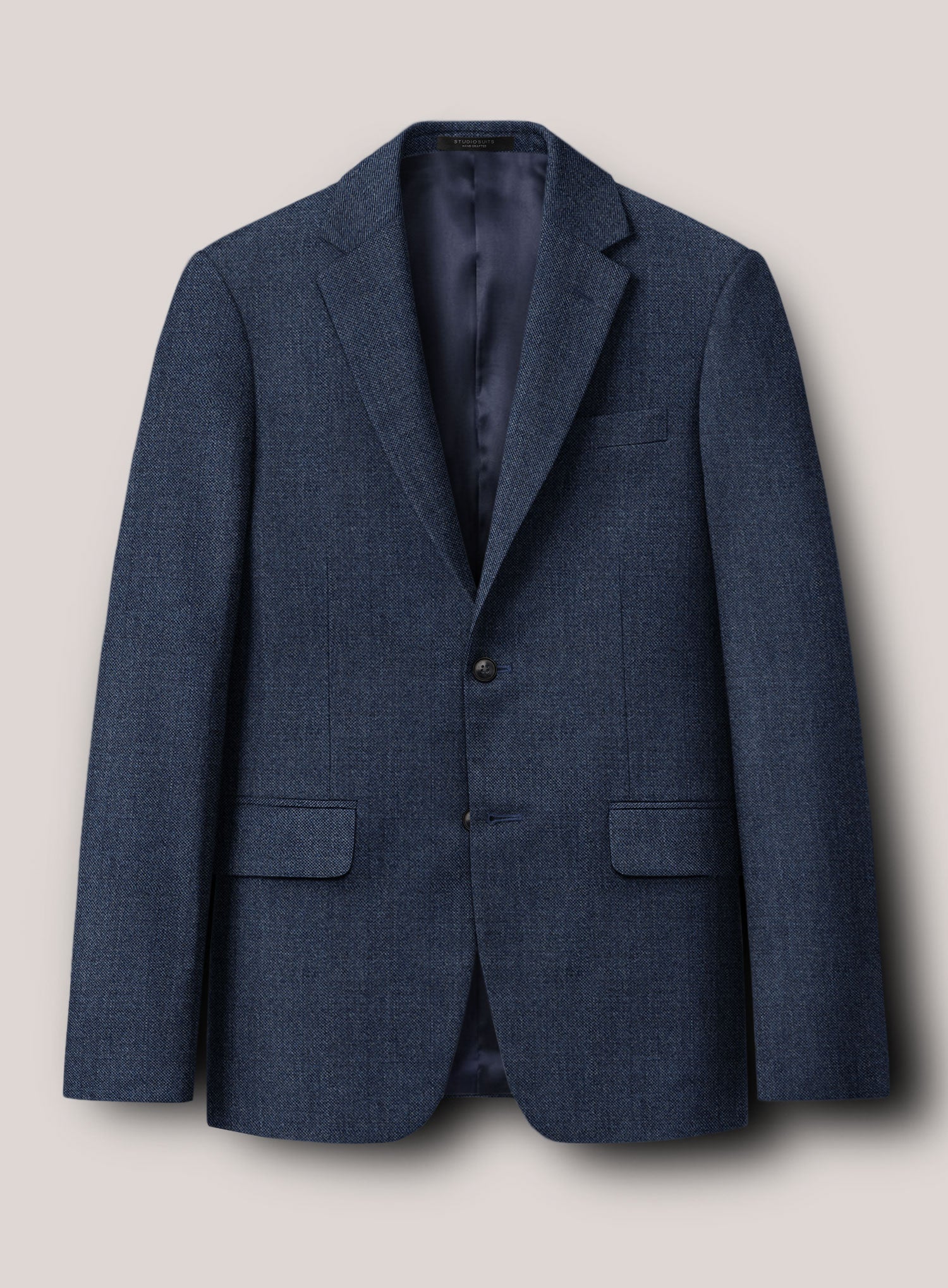 Loro Piana Suitmate Sharkskin Blue Jacket - StudioSuits