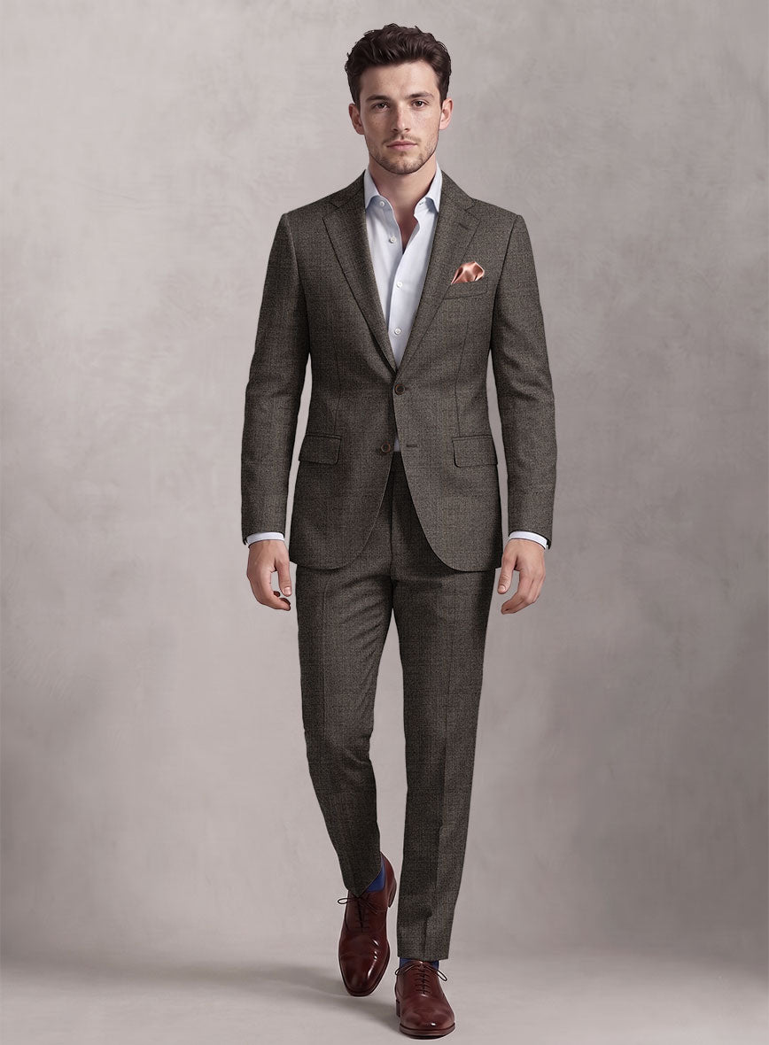 Loro Piana Suitmate Sharkskin Brown Suit - StudioSuits