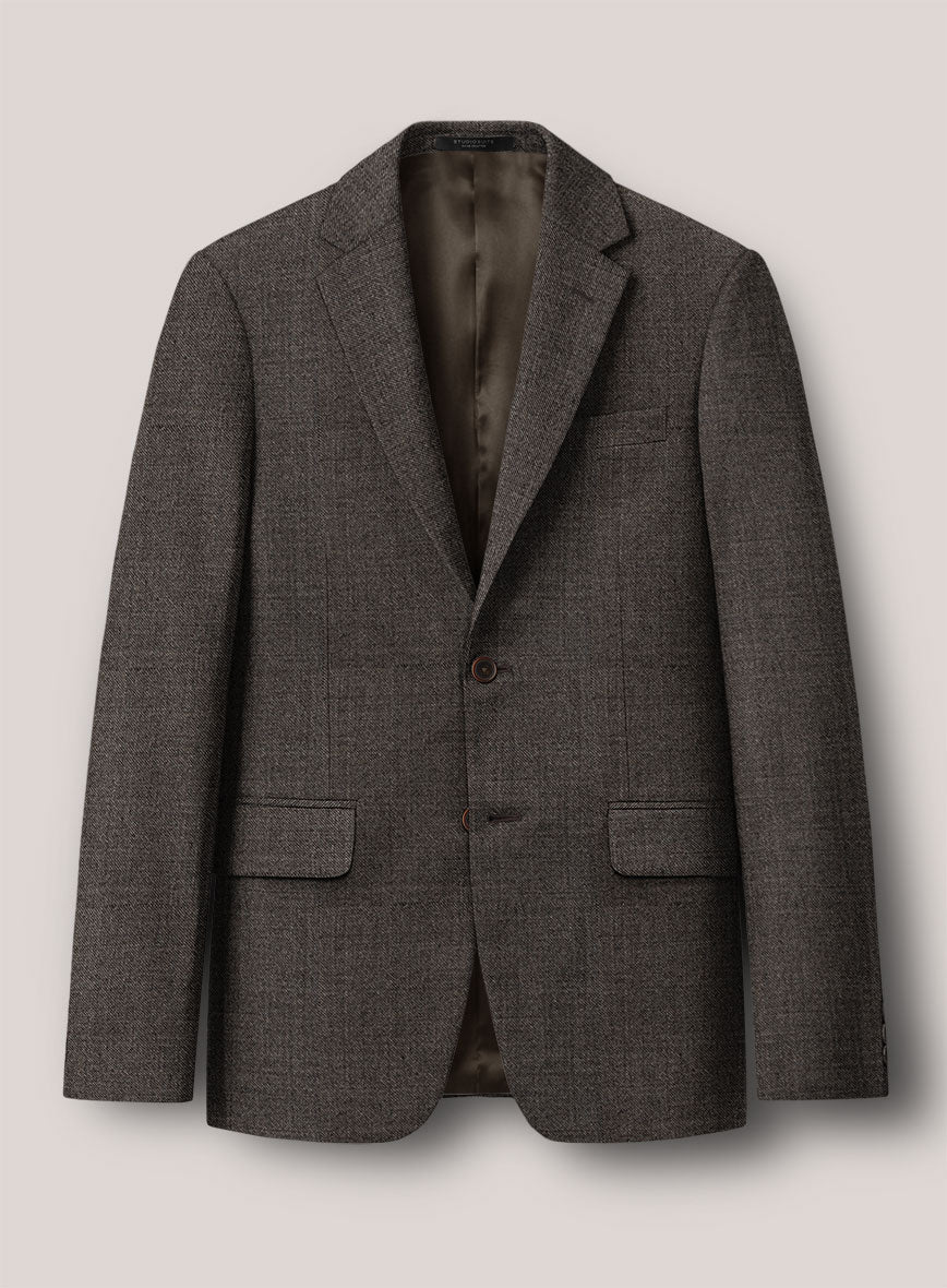 Loro Piana Suitmate Sharkskin Brown Jacket - StudioSuits