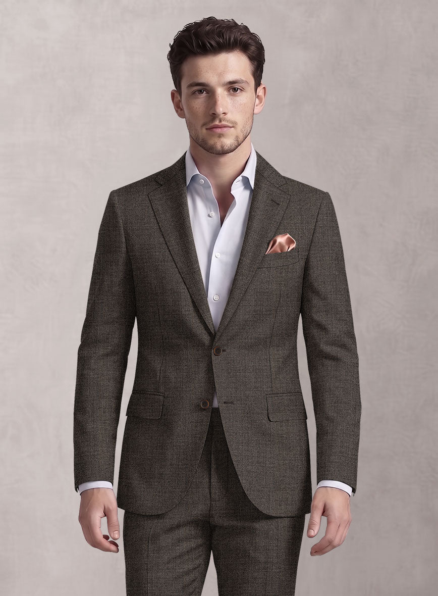 Loro Piana Suitmate Sharkskin Brown Suit - StudioSuits