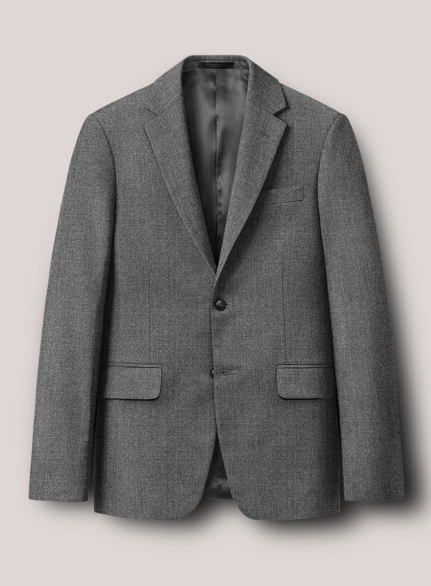 Loro Piana Suitmate Sharkskin Gray Jacket - StudioSuits