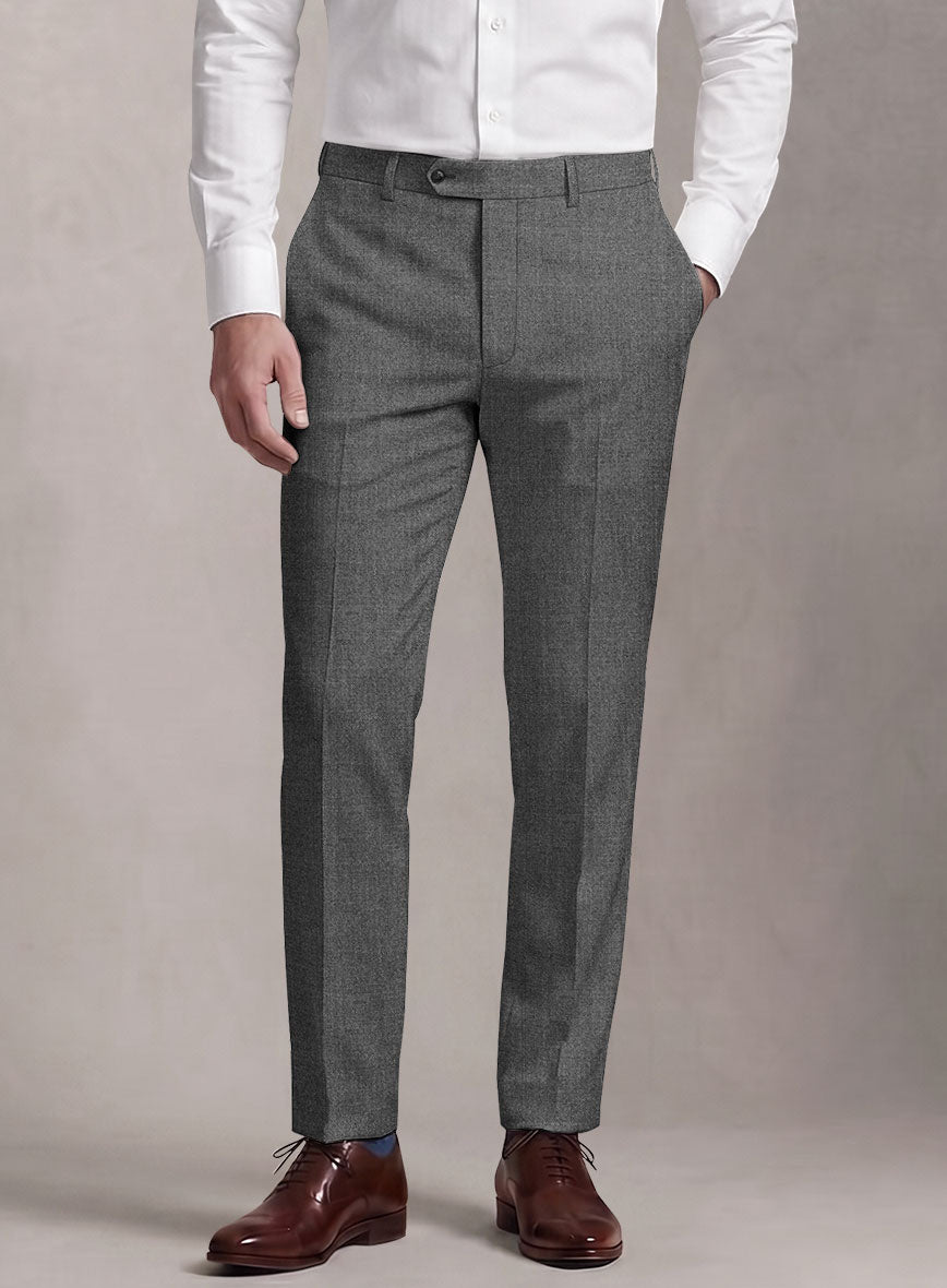 Loro Piana Suitmate Sharkskin Gray Pants - StudioSuits