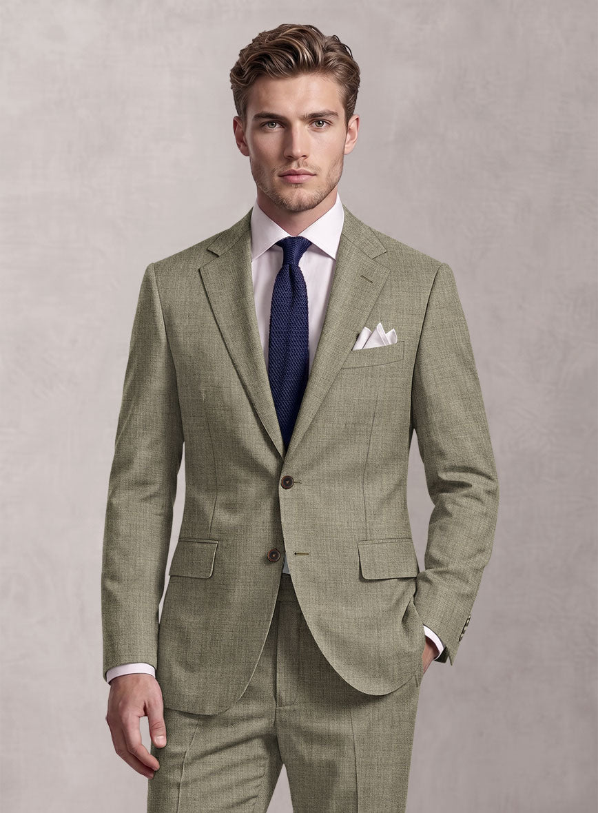 Loro Piana Suitmate Sharkskin Stone Beige Jacket - StudioSuits
