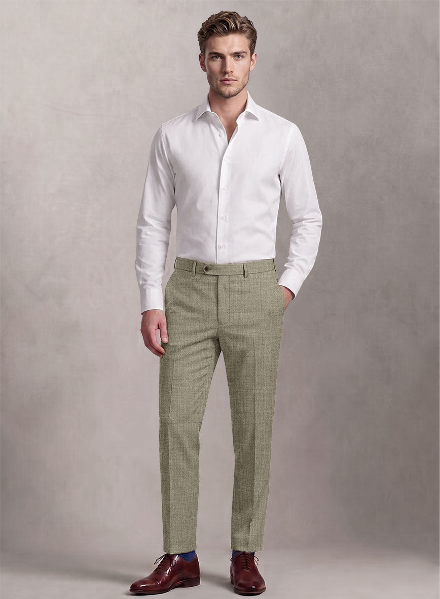 Loro Piana Suitmate Sharkskin Stone Beige Pants - StudioSuits