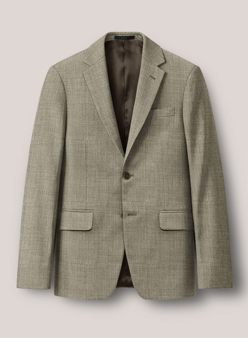 Loro Piana Suitmate Sharkskin Stone Beige Suit - StudioSuits