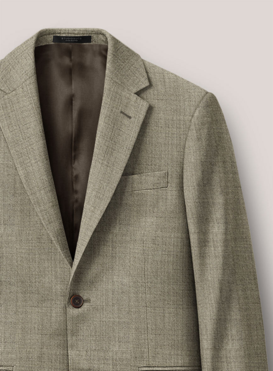 Loro Piana Suitmate Sharkskin Stone Beige Suit - StudioSuits
