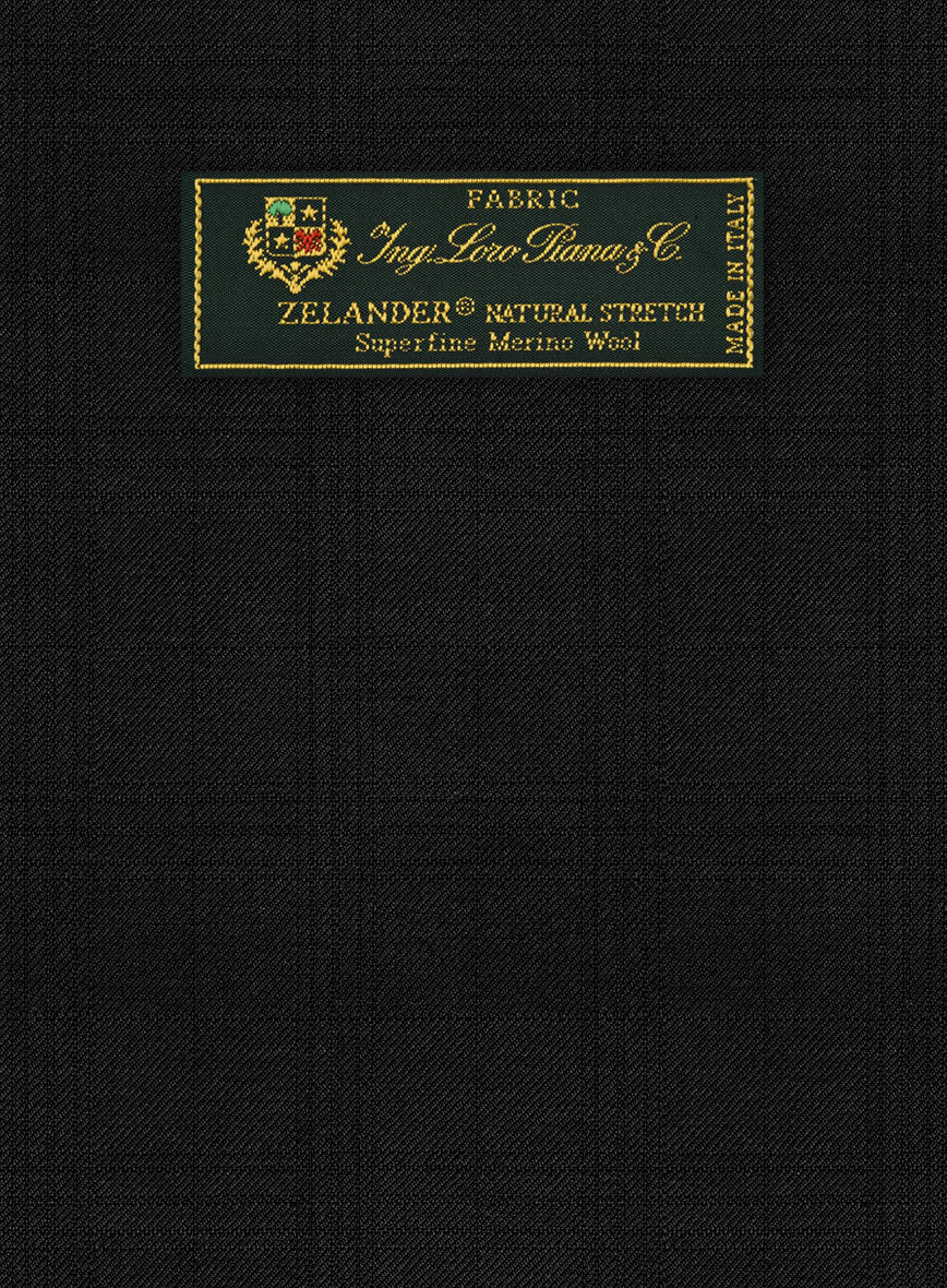 Loro Piana Zelander Black Self Check Wool Jacket - StudioSuits