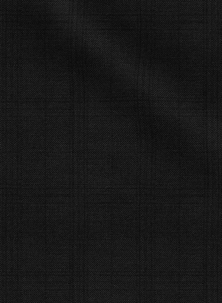 Loro Piana Zelander Black Self Check Wool Suit - StudioSuits