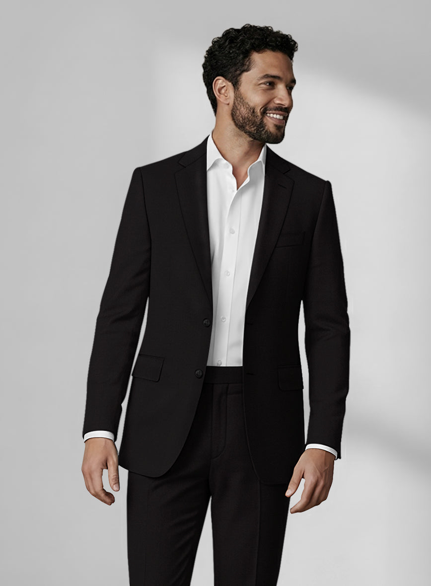 Loro Piana Zelander Black Wool Suit - StudioSuits