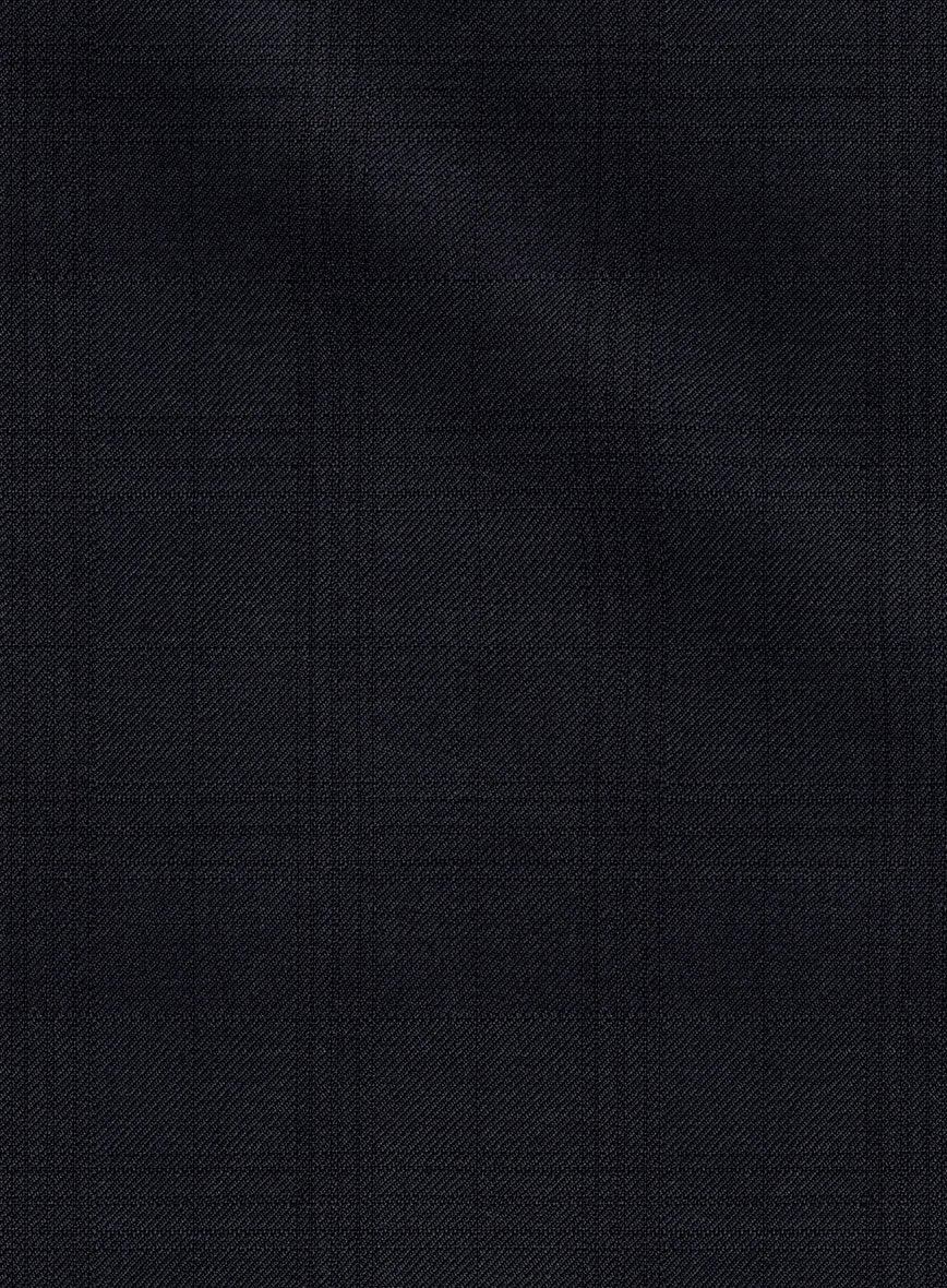 Loro Piana Zelander Blue Self Check Wool Pants - StudioSuits