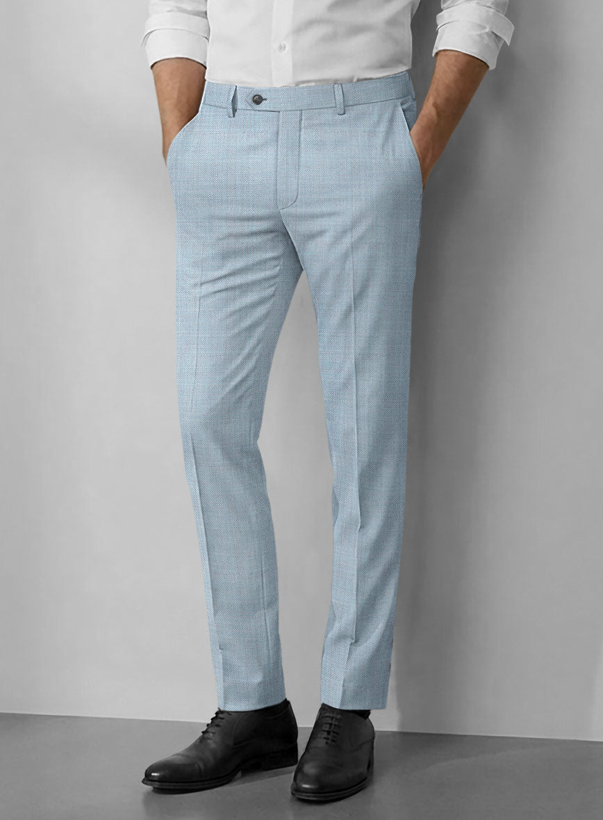 Loro Piana Zelander Light Blue Wool Pants - StudioSuits