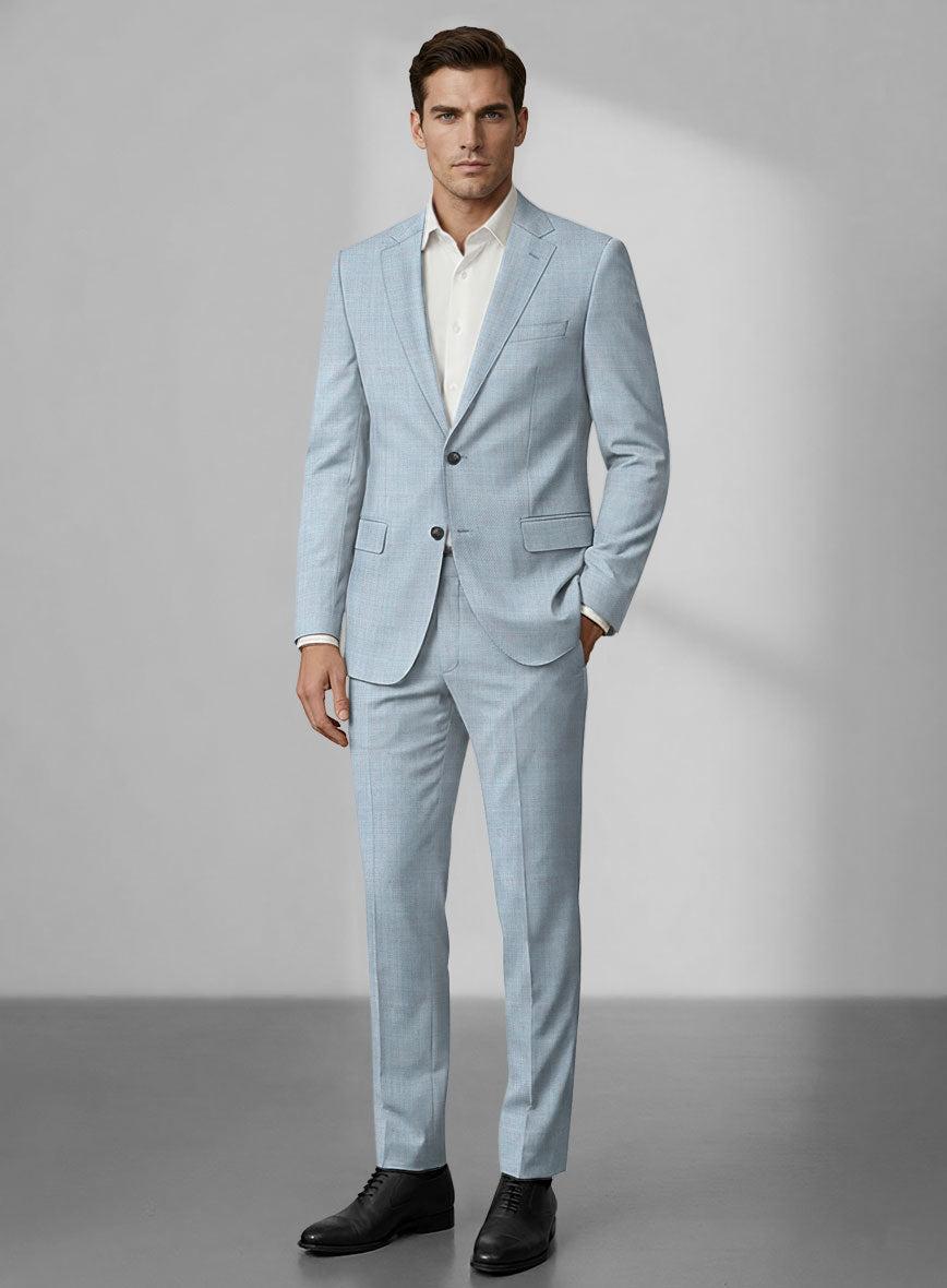Loro Piana Zelander Light Blue Wool Suit - StudioSuits